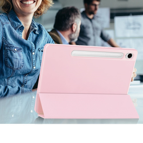 Pouzdro pro Samsung Galaxy Tab S10 Lite / S10 FE / S9 FE, Smartcase s prostorem pro stylus, růžové