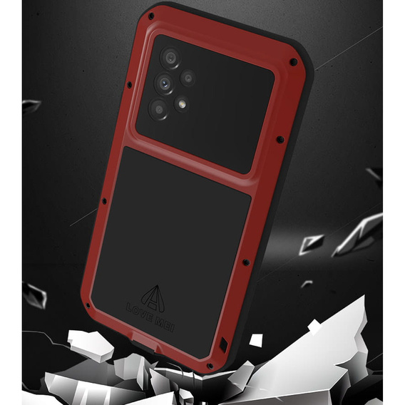 Pouzdro Love Mei pro Samsung Galaxy A53 5G, armored with glass, červené