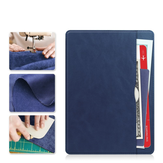 Pouzdro pro Samsung Galaxy Tab S10 Lite / S10 FE / S9 FE, Business Card and Pen Slot, modré