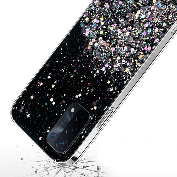 Pouzdro pro Oppo A54 5G/A74 5G/A93 5G, Glittery, černé