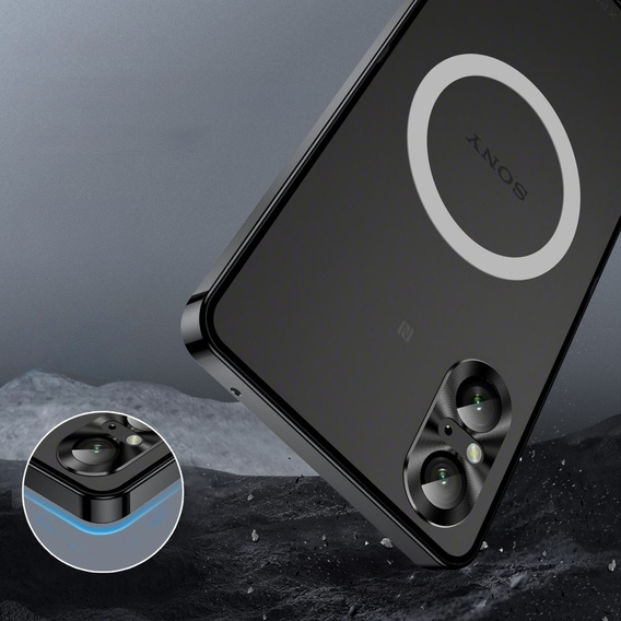 Ochranné pouzdro na fotoaparát pro Sony Xperia 5 V, CamShield MagSafe, transparentní / černé