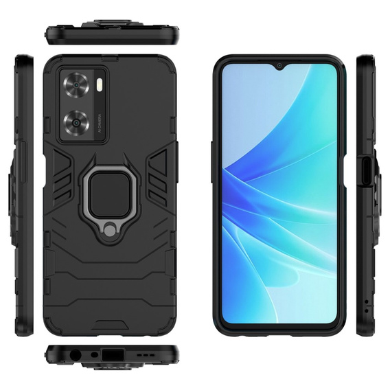 Pouzdro pro Oppo A57s, Kickstand Ring, černé