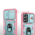 Pouzdro pro Samsung Galaxy S23 FE, CamShield Slide, zelená / růžová 