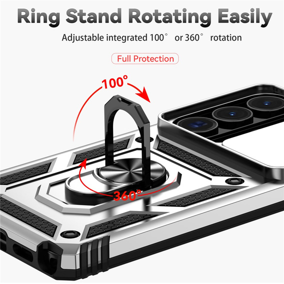 Pancéřové pouzdro s podstavcem a krytem objektivu pro Samsung Galaxy S26 Ultra