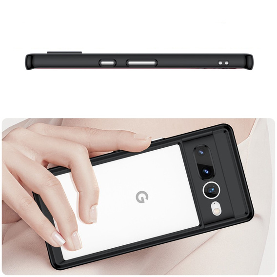 Pouzdro pro Google Pixel 7 Pro 5G, Fusion Hybrid, s ochranou fotoaparátu, transparentní / černé