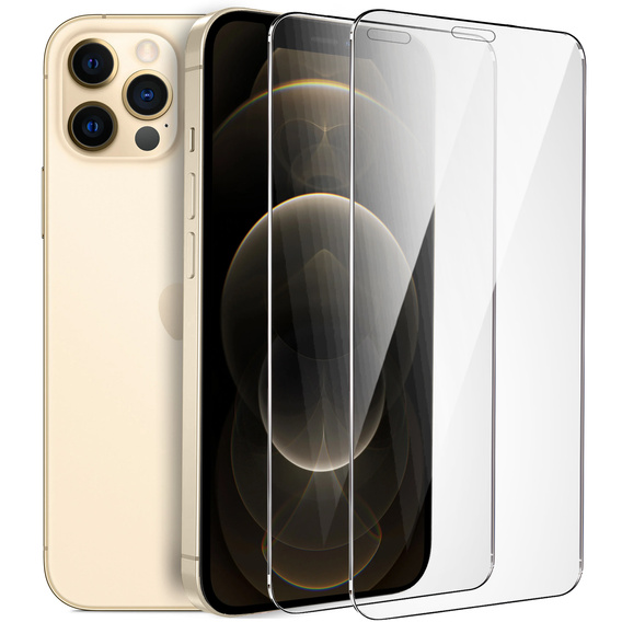 2x tvrzené sklo pro iPhone 12 Pro Max, ERBORD 9H Hard Glass na displeji