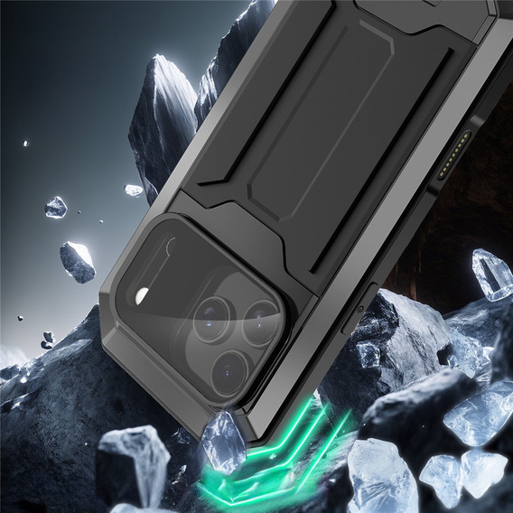 Pouzdro R-JUST s ochranným krytem displeje a stojánkem pro iPhone 17 Pro Max