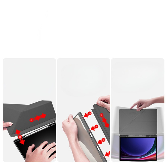 Pouzdro pro Samsung Galaxy Tab S10+ Plus, Dux Ducis MAGI, šedé