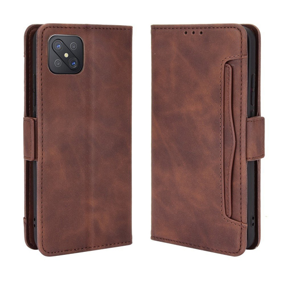 Klopové pouzdro pro Oppo Reno 4 Z 5G, Card Slot, hnědé