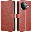 Klopové pouzdro pro Xiaomi Poco F7 Ultra, Crazy Horse Wallet, hnědé