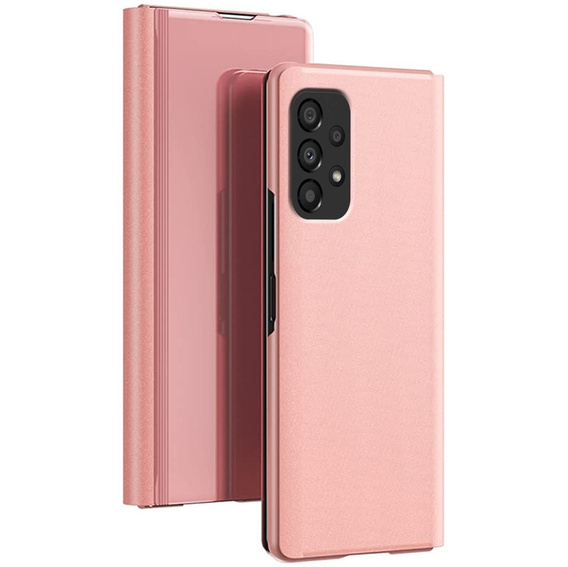 Pouzdro pro Samsung Galaxy A53 5G, Clear View, růžové rose gold