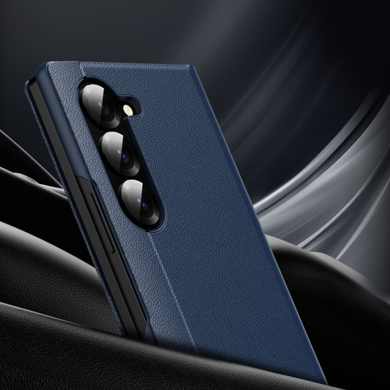 Flipové pouzdro pro Samsung Z Fold5 5G, Smart View Wallet, námořnicky modré