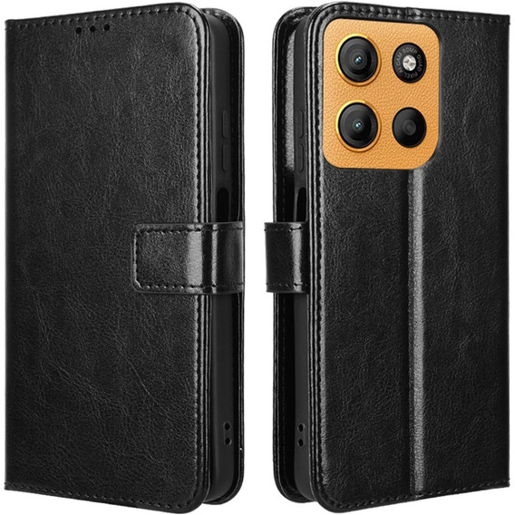 Klopové pouzdro pro Motorola Moto G15 / Motorola Moto G15 Power, Crazy Horse Wallet, černé