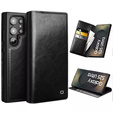 Flipové pouzdro pro Samsung Galaxy S25 Ultra, QIALINO Leather Wallet, černé