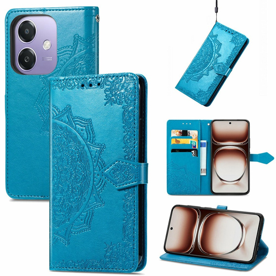 Klopové pouzdro pro Oppo A40 / Oppo A40m, Mandala, modré