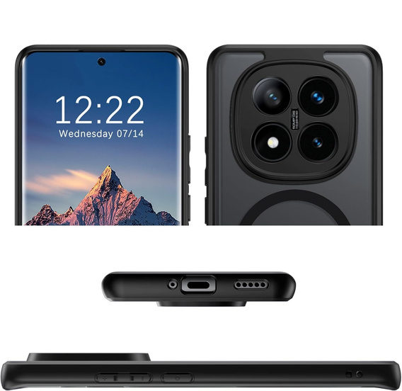 Pouzdro pro Xiaomi Redmi Note 14 Pro+ 5G, pro MagSafe, ERBORD Matt Case, černý