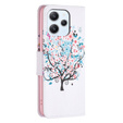Klopové pouzdro pro Xiaomi Redmi 12 4G, Wallet, colorful tree, bílé