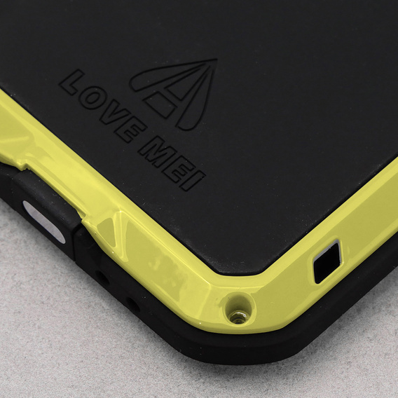 Pouzdro Love Mei pro iPhone 14, armored with glass, žluté