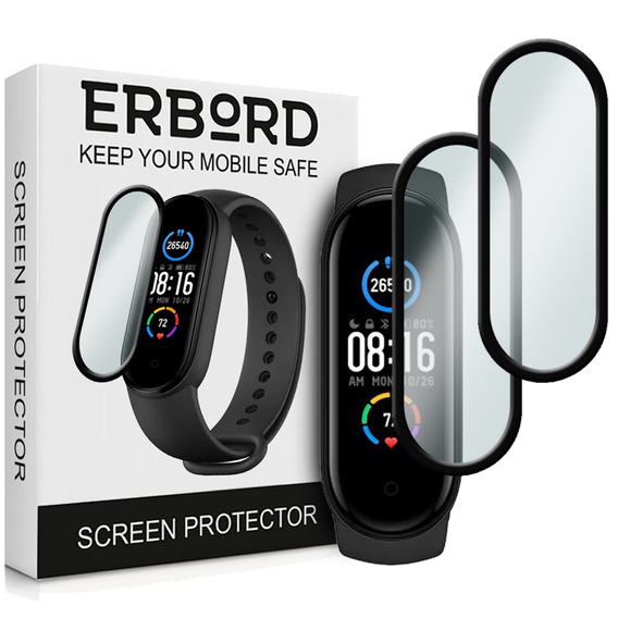 2x hybridní sklo ERBORD pro Xiaomi Mi Band 5