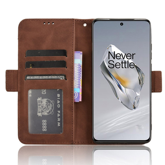 Klopové pouzdro pro OnePlus 12 5G, Card Slot, hnědé
