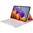 Pouzdro + klávesnice Samsung Galaxy Tab S7 T870/T875 / S8, Pen Slot, růžové rose gold