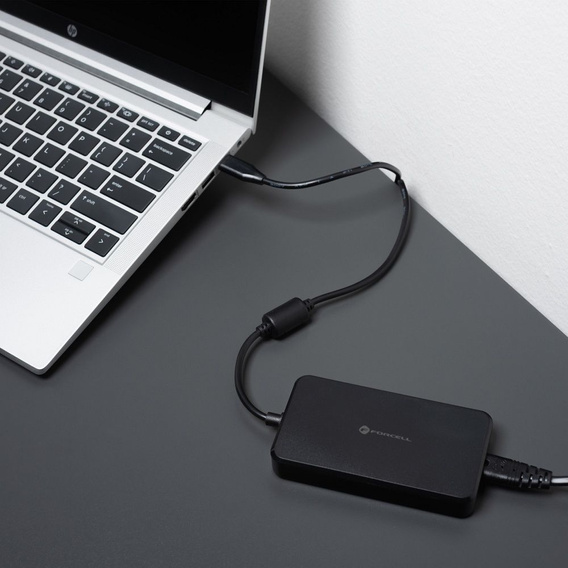 Univerzální napájecí adaptér pro notebook Forcell E856 USB-C 90 W s vyměnitelnými koncovkami