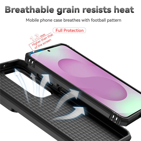 Pancéřové pouzdro s podstavcem a krytem objektivu pro Samsung Galaxy S26, černé