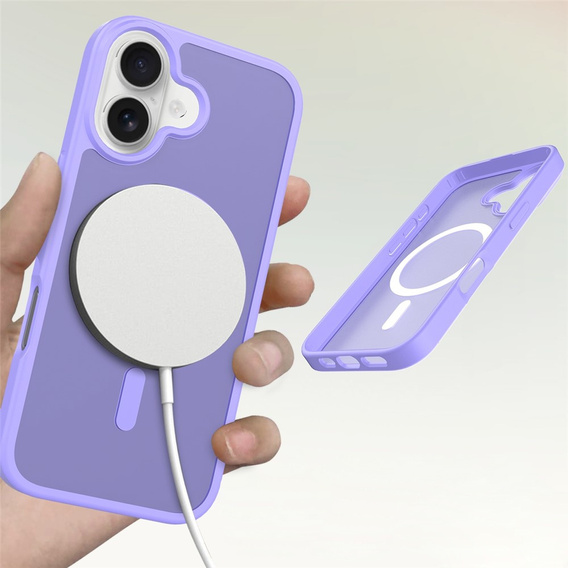 Pouzdro Matt pro iPhone 17, pro MagSafe, průsvitně fialové