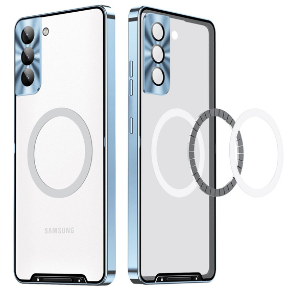 Ochranné pouzdro na fotoaparát pro Samsung Galaxy S21 FE 5G, CamShield MagSafe, transparentní / modré
