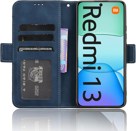 Klopové pouzdro pro Xiaomi Redmi 13, Card Slot, námořnicky modré