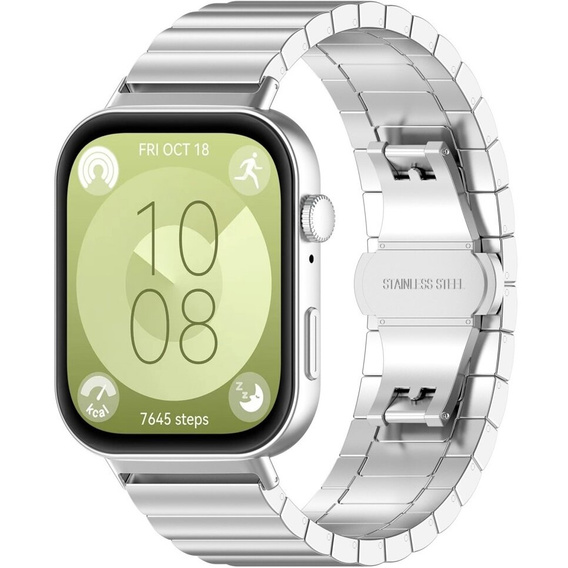Ocelový náramek pro Huawei Watch Fit 4 / 4 Pro / 3, stříbrný