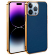 Pouzdro pro iPhone 14 Pro, Cowhide Leather, modré