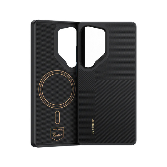 Pouzdro BENKS Kevlar pro Samsung Galaxy S25 Ultra, pro MagSafe, Carbon Fiber, černé