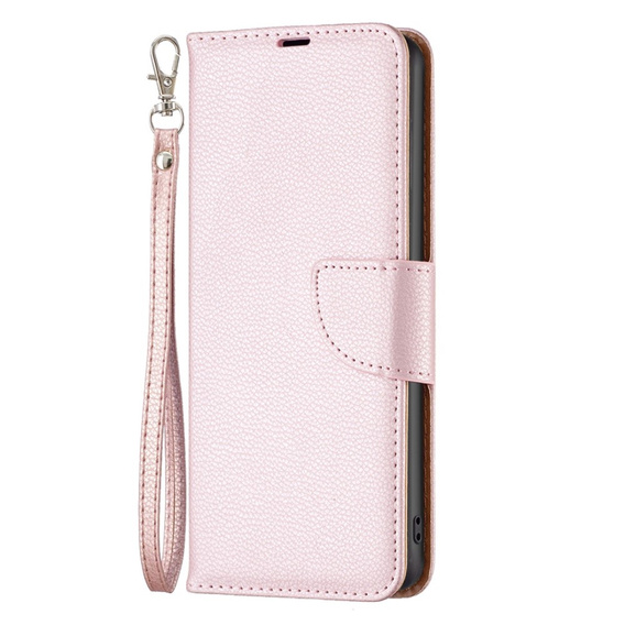 Klopové pouzdro pro Samsung Galaxy A54 5G, Wallet Litchi Magnet, růžové rose gold