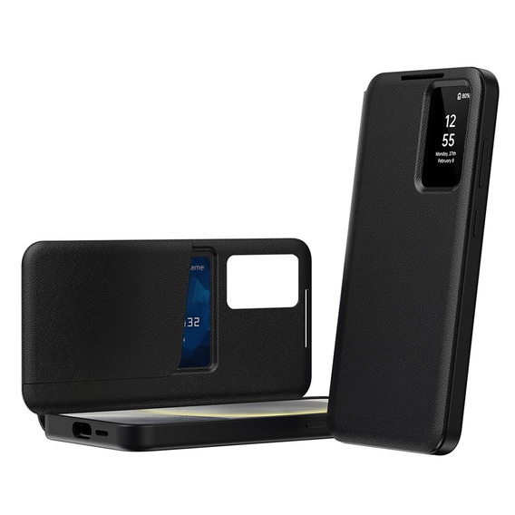 Flipové pouzdro pro Samsung Galaxy A55 5G, Smart View Wallet, černé