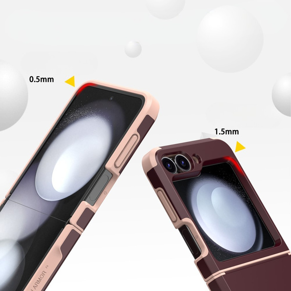 Pancéřované pouzdro pro Samsung Galaxy Z Flip7 FE / Z Flip6, Armor Shockproof, kaštanové