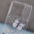 Pouzdro pro Xiaomi 13T / 13T Pro / Redmi K60 Ultra, Glitter Butterfly, bílé