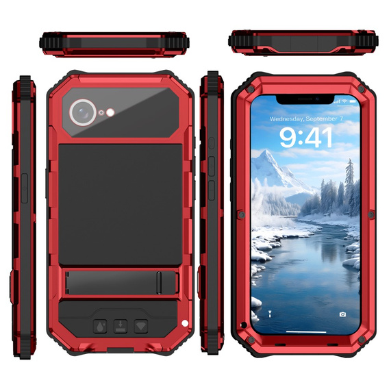 Pancéřové pouzdro pro iPhone 16E, R-JUST, červené
