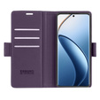 Pouzdro pro Realme 12 Pro 5G / 12 Pro+ 5G, ERBORD Glossy Litchi, flipová peněženka, fialové