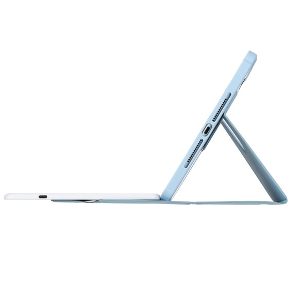 Pouzdro s klávesnicí pro iPad 11" 2025 A16 (11 gen.) / iPad 10.9" 2022 (10 gen.), Rotary 360° Leather, světle modré