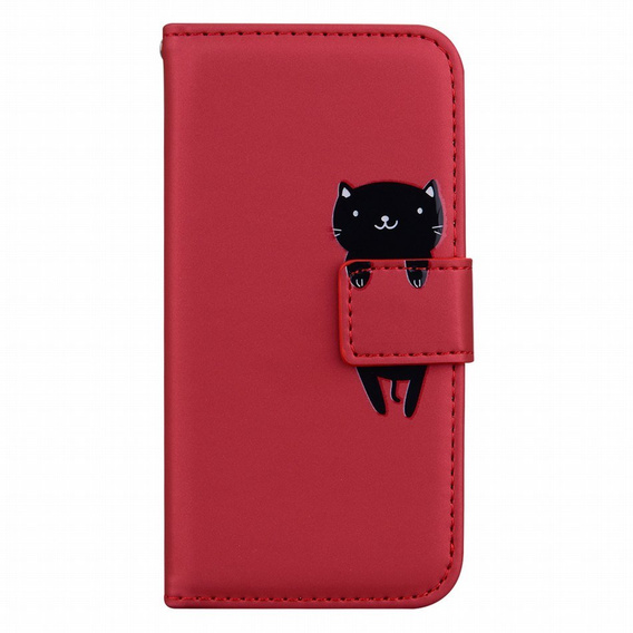 Klopové pouzdro pro Xiaomi Redmi Note 8 Pro, Wallet Cat, červené