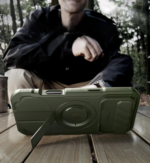 Pancéřové pouzdro Dexnor se stojánkem a spouští fotoaparátu, pro MagSafe pro iPhone Air