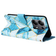 Klopové pouzdro pro Xiaomi Redmi Note 13 Pro 4G / Xiaomi Redmi Note 14S / Xiaomi Poco M6 Pro 4G, Wallet, Marble modré