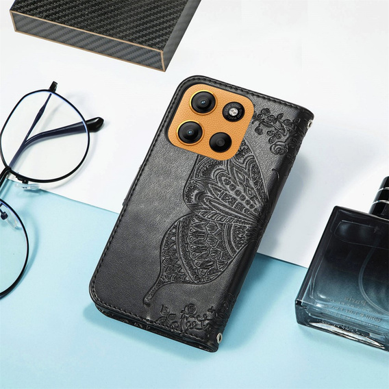 Klopové pouzdro pro Motorola Moto G15 / Motorola Moto G15 Power, Butterfly, černé