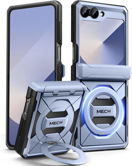 Pouzdro Tongate MECH s MagSafe pro Samsung Galaxy Z Flip7 FE / Z Flip6, modré