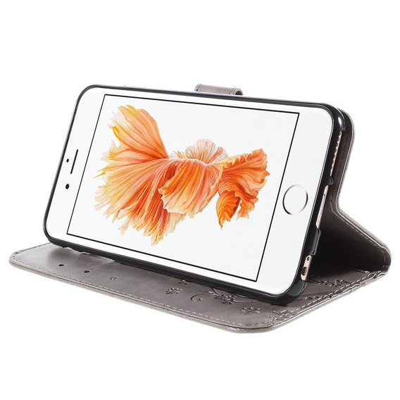 Klopové pouzdro pro iPhone 6/6S 4.7, Butterfly, šedé