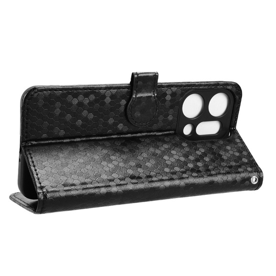 Klopové pouzdro pro Oppo Reno 14, Wallet Rhombus, černé