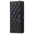 Pouzdro s klopou pro Samsung Galaxy S25 FE, Rhombus Crossbody Leather, černé