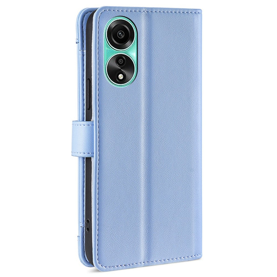 Klopové pouzdro pro Oppo A78 4G, Wallet Zipper Pocket, modré