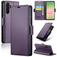 Pouzdro pro Samsung Galaxy A56, ERBORD Glossy Litchi, flipová peněženka, fialové